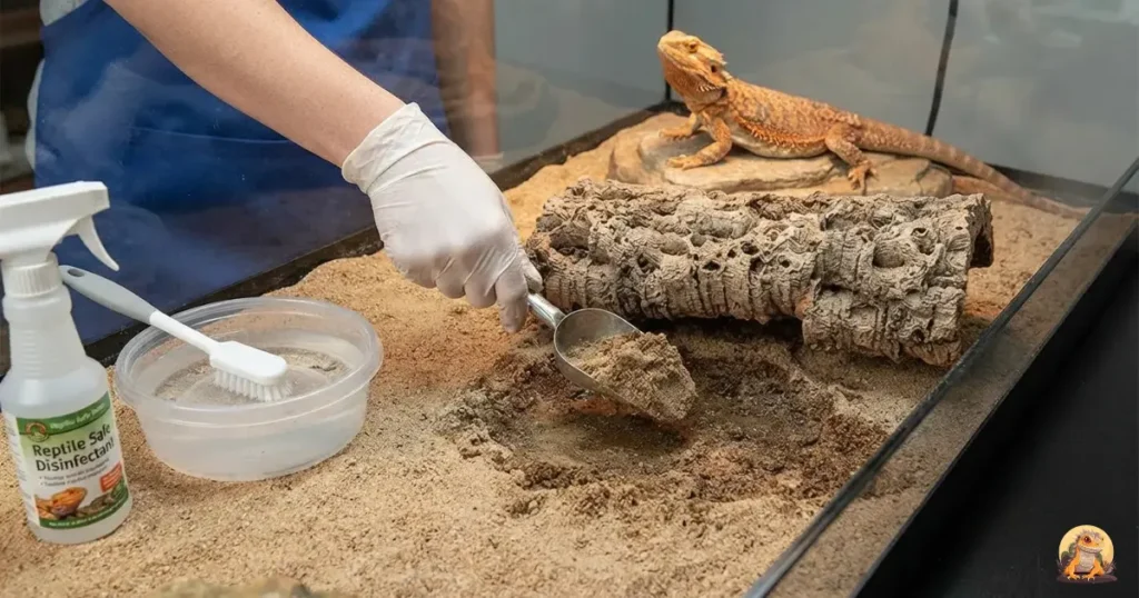 Featured-bearded dragon enclosure smells after cleaning